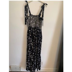 Free People Black Floral Jumpsuit